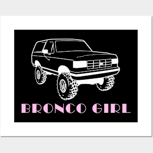 1987-1991 Bronco Girl White Pink Print Posters and Art